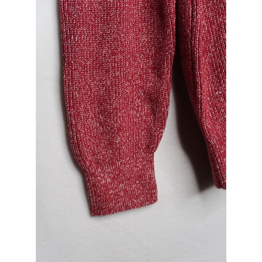 Brunello Cucinelli Ribbed Sweater Mens 50 Cotton Linen Crewneck Red Italy NWT - Picture 8 of 12